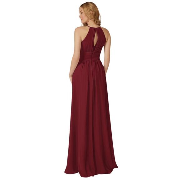 AZAZIE Bonnie Bridesmaid Red Chiffon Dress Size C - Picture 2 of 10
